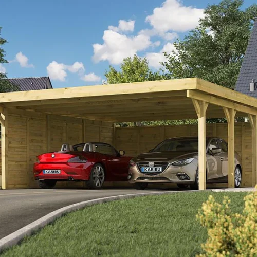 Karibu Carport Classic Doppel 2 ohne Einfahrtsbogen kdi