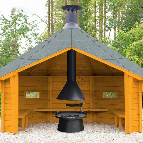 Wolff Finnhaus Wetterschutzhütte Wanja 3327 XL 45 Eiche Rustikal mit Grill