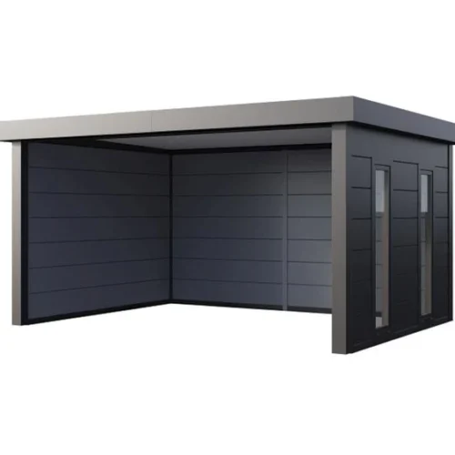 Telluria Metall-Pavillon Singolo 4836, Granitgrau, inkl. 2 Fenster