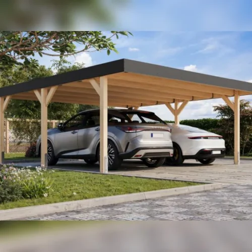 Karibu Doppelcarport Leimholz 1