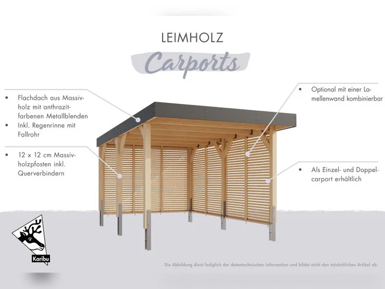 Karibu Doppelcarport Leimholz 1 – Bild 4
