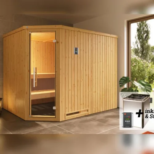 Weka Sauna Varberg Eck Gr. 4 inkl. 7,5 kW BioS