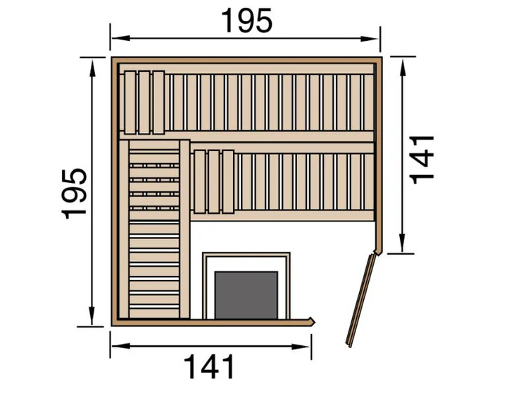 Weka Sauna Turku Gr. 2 HT, inkl. 9 kW Bioofen mit digitaler Steuerung (BioS) – Bild 2