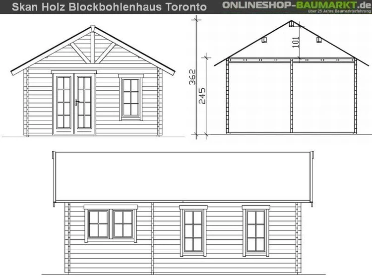 Skan Holz Blockbohlenhaus Toronto 4 70plus, 660 x 420 cm – Bild 5
