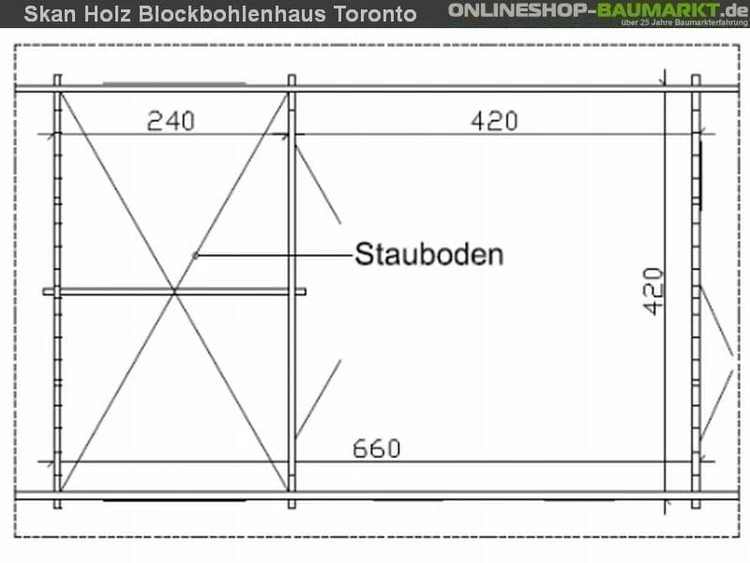 Skan Holz Blockbohlenhaus Toronto 4 70plus, 660 x 420 cm – Bild 4