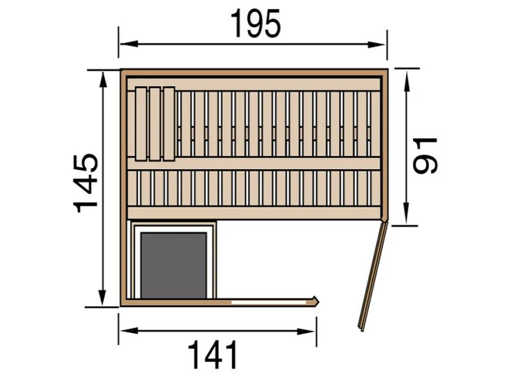 Weka Sauna Cubilis Eck 1, inkl. 4,5 kW Ofen inkl. digitaler Steuerung (OS), mit Glastür, Fenster und – Bild 4