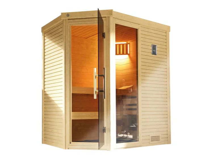 Weka Sauna Cubilis Eck 1, inkl. 4,5 kW Ofen inkl. digitaler Steuerung (OS), mit Glastür, Fenster und – Bild 3