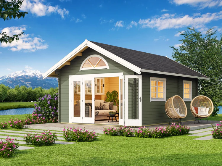 Lasita Gartenhaus Caroline 2.3, grüngrau