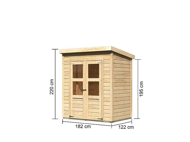 Karibu Gerätehaus Amrum, naturbelassen, 14 mm – Bild 5