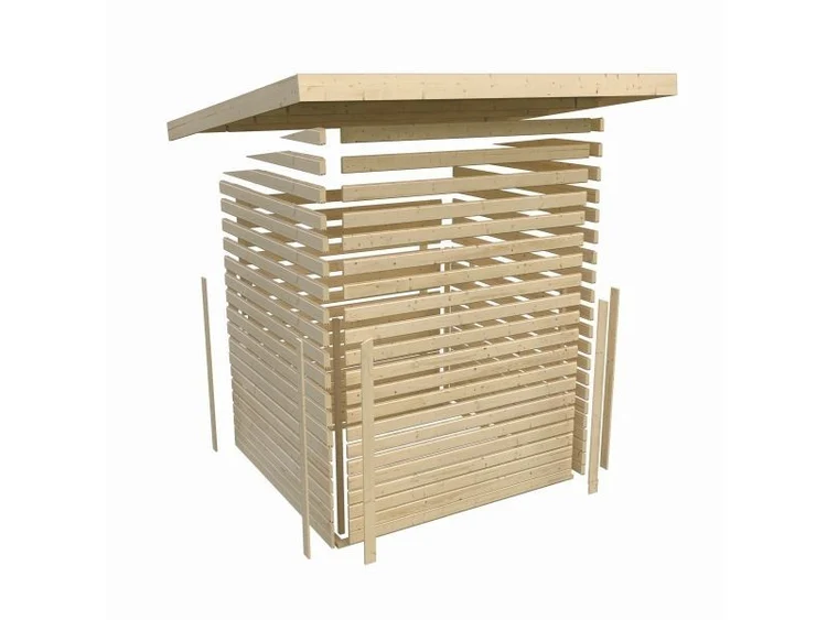 Karibu Gerätehaus Amrum, naturbelassen, 14 mm – Bild 3