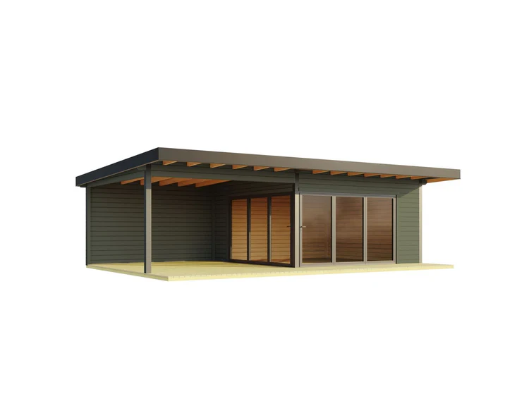 Lasita Gartenhaus Domeo 10, 70 mm Wandstärke, grüngrau – Bild 3
