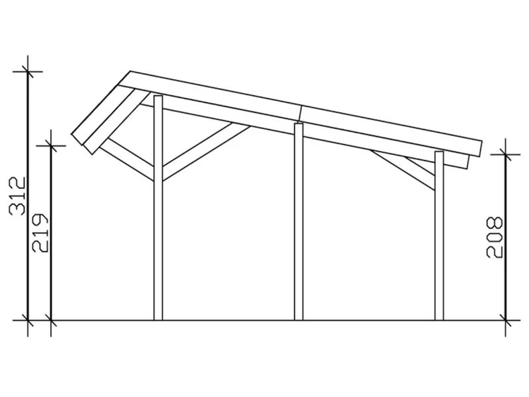 Skan Holz Carport Harz 624 x 560 cm mit schwarz Schindeln – Bild 2