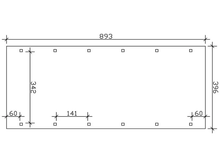 Skan Holz Carport Spreewald 396 x 893 cm mit schwarzer Blende – Bild 2