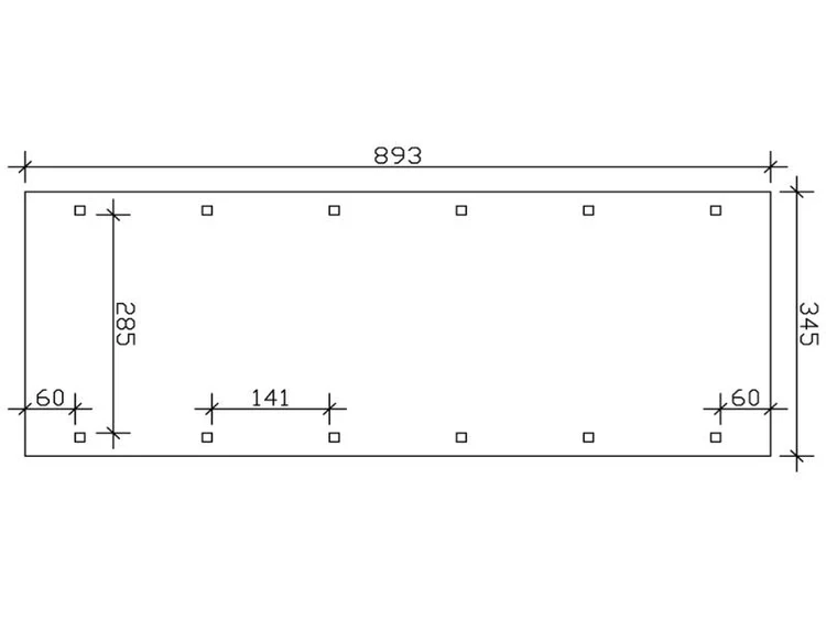 Skan Holz Carport Spreewald 345 x 893 cm mit roter Blende – Bild 3