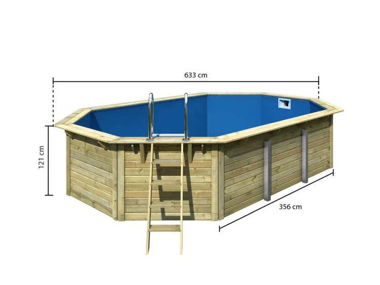 Karibu Pool Modell 4 X im Set mit Filteranlage groß und Skimmer, kdi - Folie Blau – Bild 2