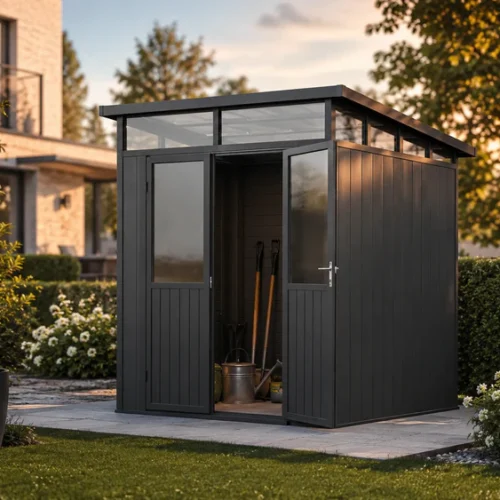 WPC Gartenhaus Skagen 2222 mit Oberlichtfenster