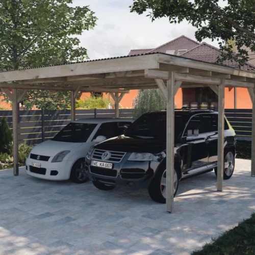 Weka Flachdach-Doppelcarport 616