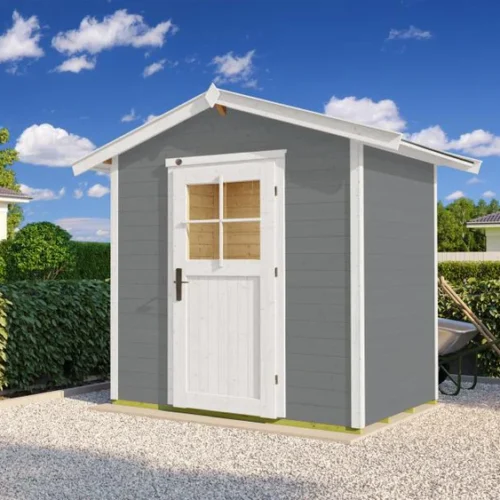 Weka Gartenhaus 223 Größe 1 mit Einzeltür grau