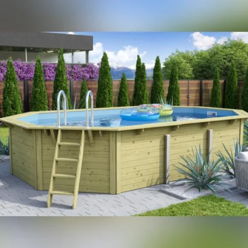 Karibu Pool Modell 4 X im Set mit Filteranlage groß und Skimmer, kdi - Folie Blau