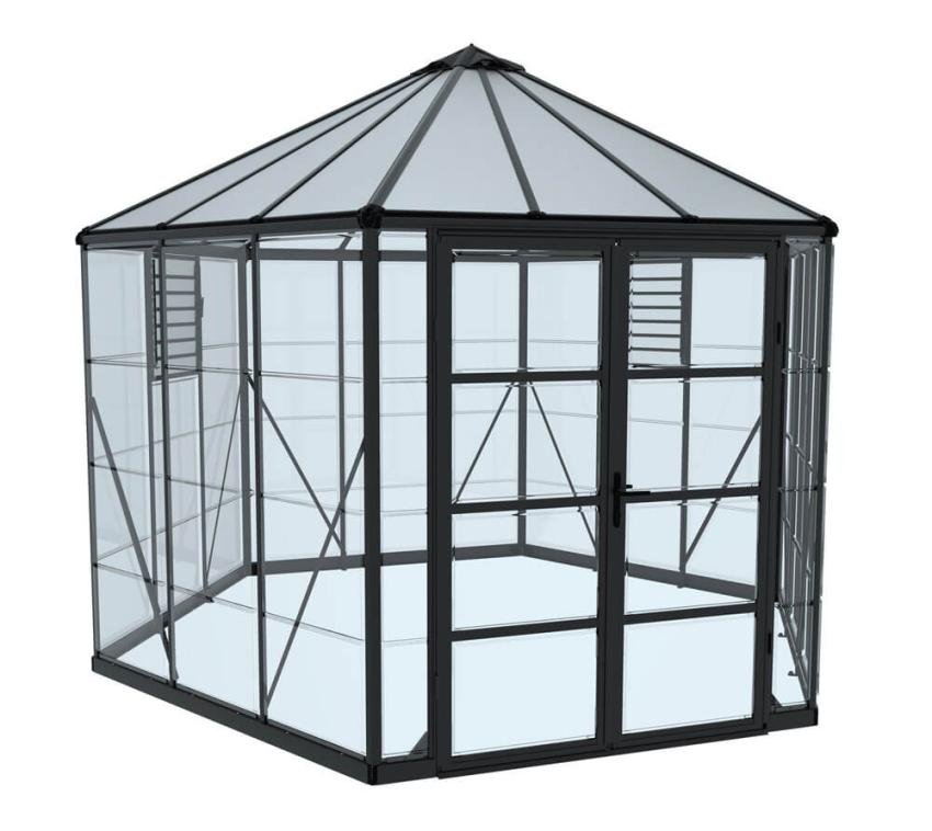 Aluminium Gewächshaus Oasis | Grau | Ø 363 cm – Bild 3