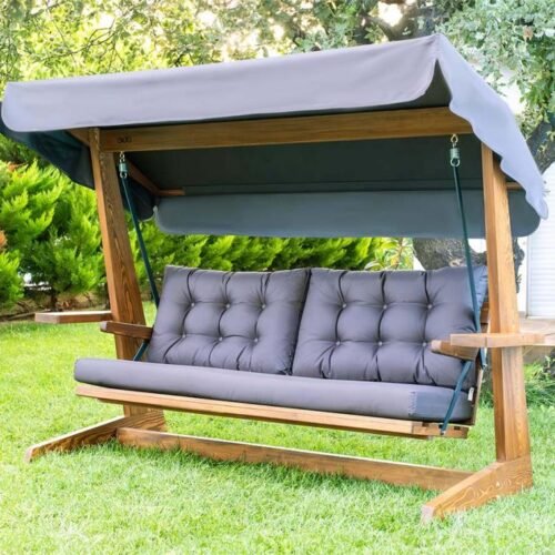 Holz Hollywoodschaukel Viva 2400 | Anthrazit | 237x115x175 cm