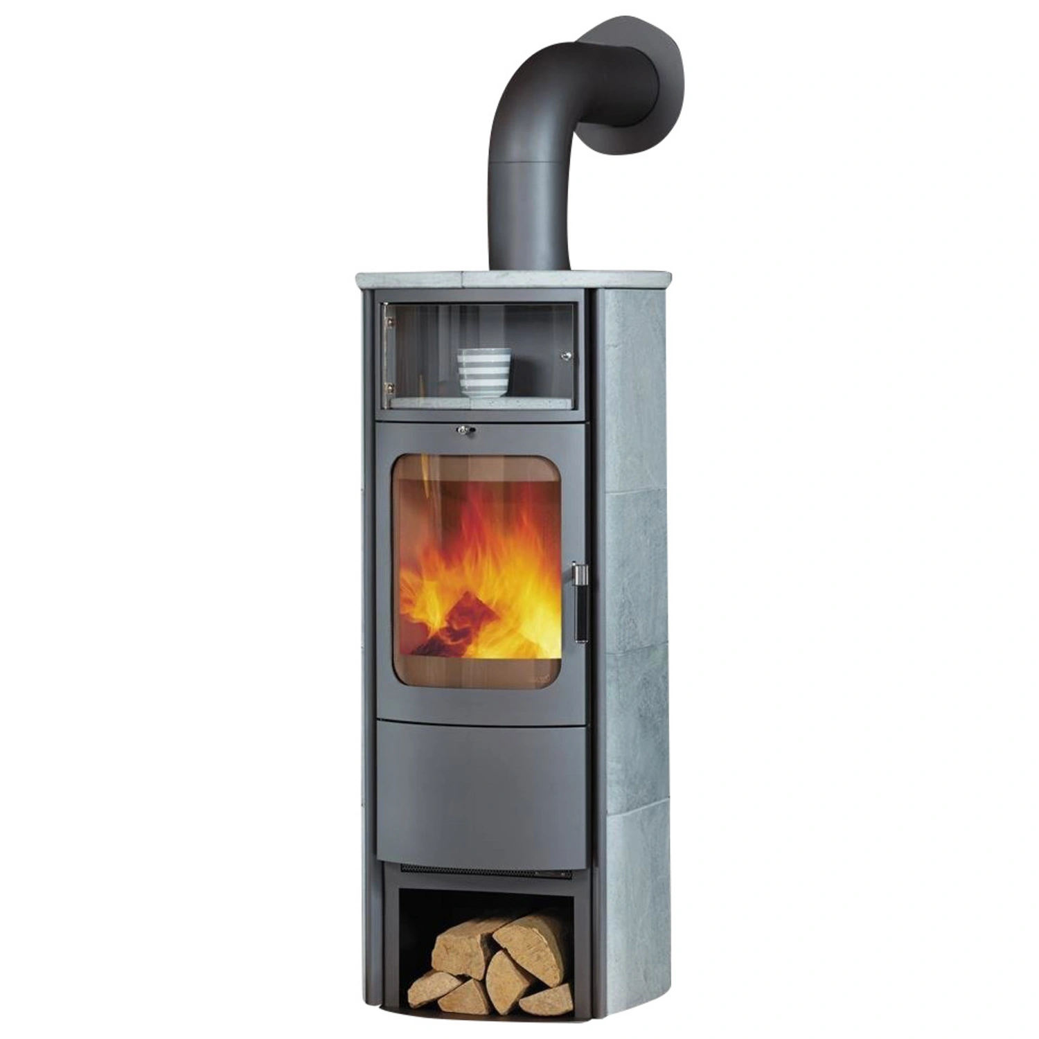 Kaminofen »Opera B Grande«, steingrau, Naturstein, 7 kW, Dauerbrand geeignet
