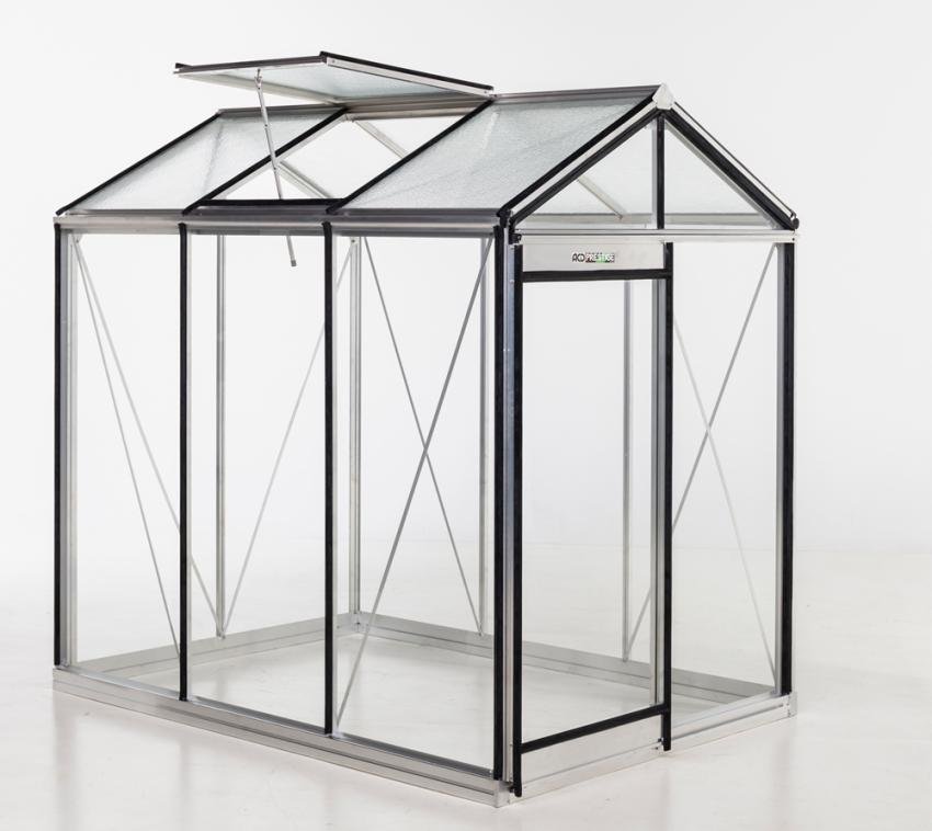 Glas Gewächshaus Piccolo P04 | Silber | 298x159x221 cm