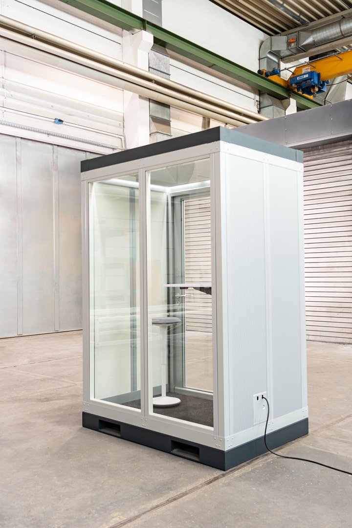 Bürocontainer, 2.832 x 3.205 x 2.179 mm (HxBxT), Schallschutz, LED-Beleuchtung, SCHUKO – Bild 2